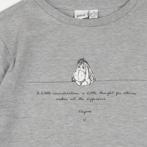 Disney Women Grey Eeyore Sweatshirt Medium 12/14 Pullover Cotton Blend