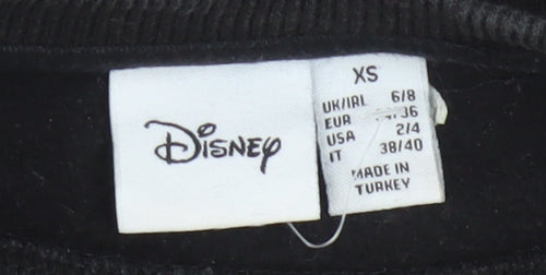 Disney Women Black XS Pullover Sweatshirt with Mickey & Friends Print