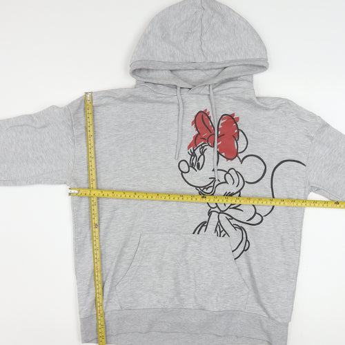 Disney Women Grey Minnie Mouse Pullover Hoodie Size S Cotton Blend