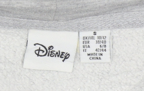 Disney Women Grey Minnie Mouse Pullover Hoodie Size S Cotton Blend
