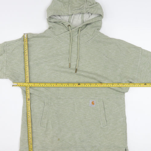 Carhartt Women Sage Green Pullover Hoodie Size S Relaxed Fit Cotton Blend