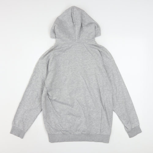 H&M Girls Grey Hoodie 11-12 Years Disney Mickey Floral Cotton Blend Pullover