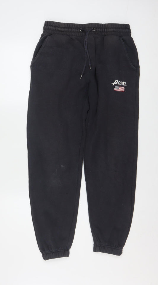 Penn x Primark Men's Black Fleece Jogger Sweatpants M Regular Fit