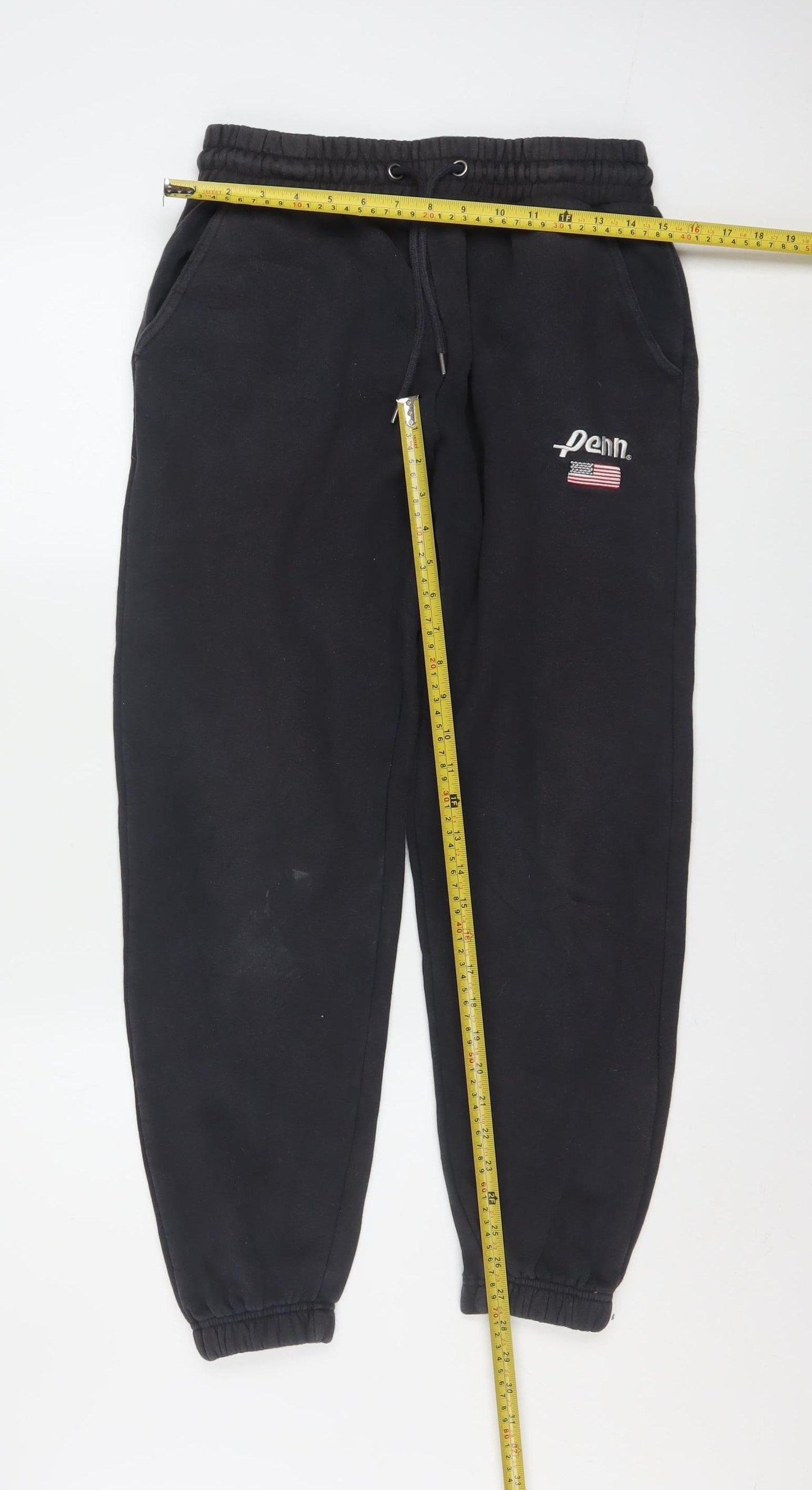 Penn x Primark Men's Black Fleece Jogger Sweatpants M Regular Fit