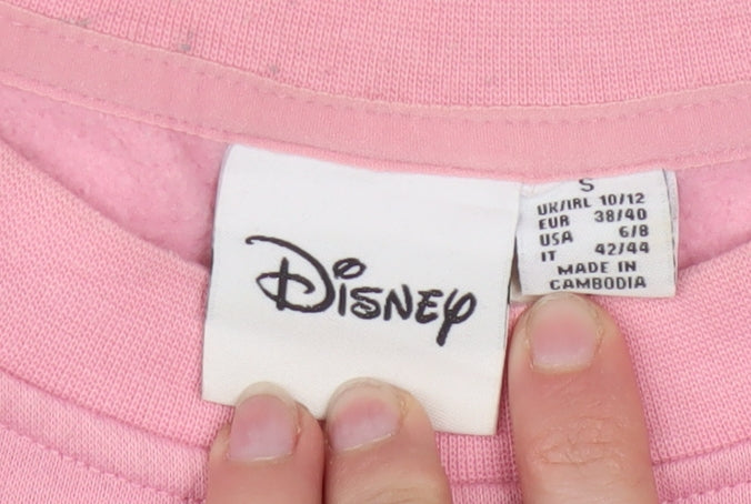 Disney Women Pink Minnie Mouse Pullover Sweatshirt Size S 10/12
