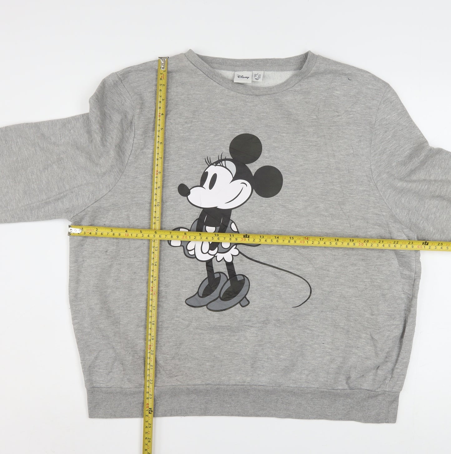 Disney Women Grey Minnie Mouse Pullover Sweatshirt L