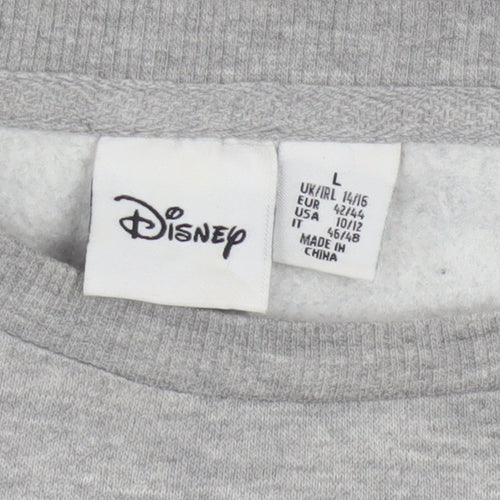 Disney Women Grey Minnie Mouse Pullover Sweatshirt L