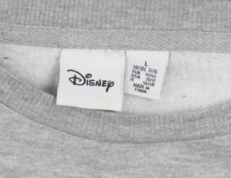Disney Women Grey Minnie Mouse Pullover Sweatshirt L