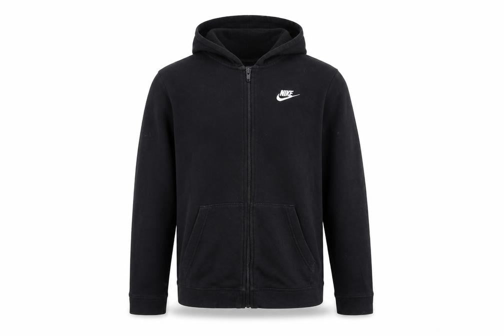 Nike Boys Black Full Zip Hoodie XL 158-170cm Fleece Sweatshirt