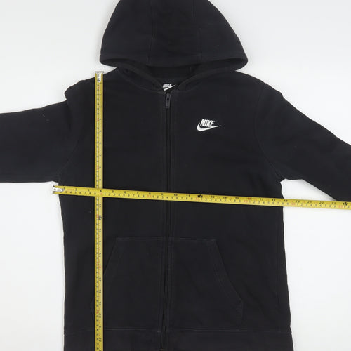 Nike Boys Black Full Zip Hoodie XL 158-170cm Fleece Sweatshirt
