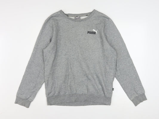 Puma Men's Grey Crew Neck Sweatshirt Small Classic Fit