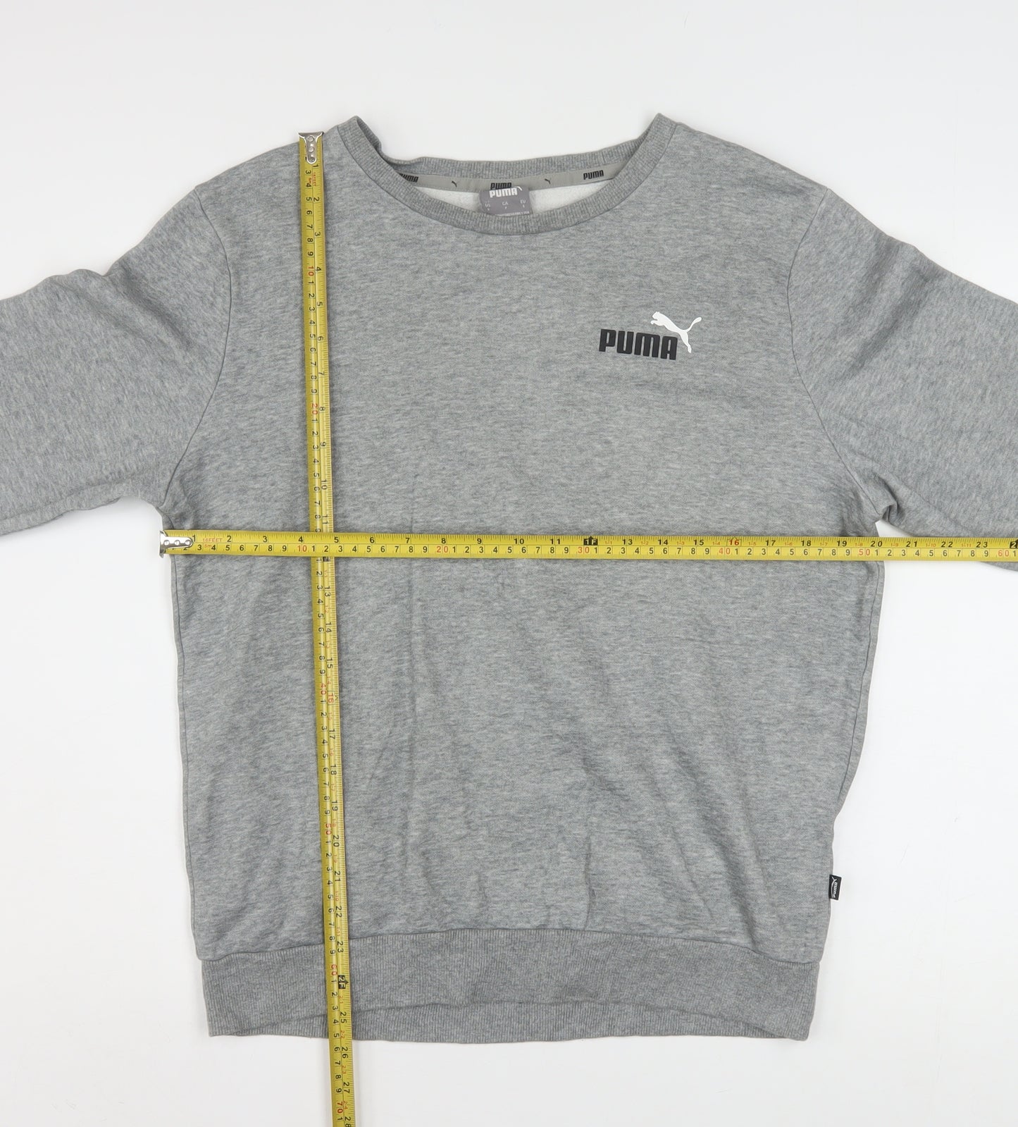 Puma Men's Grey Crew Neck Sweatshirt Small Classic Fit