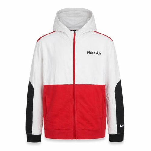 Nike Boys Red White Black Full Zip Hoodie XL (158-170cm) Cotton Blend