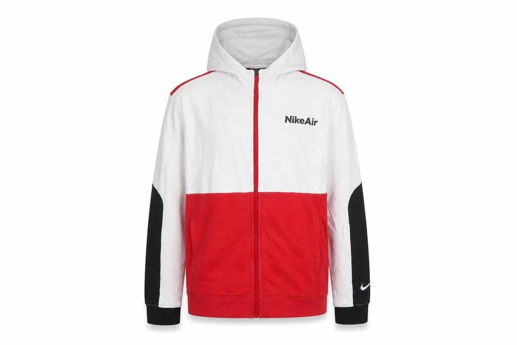 Nike Boys Red White Black Full Zip Hoodie XL (158-170cm) Cotton Blend