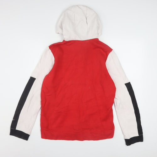 Nike Boys Red White Black Full Zip Hoodie XL (158-170cm) Cotton Blend