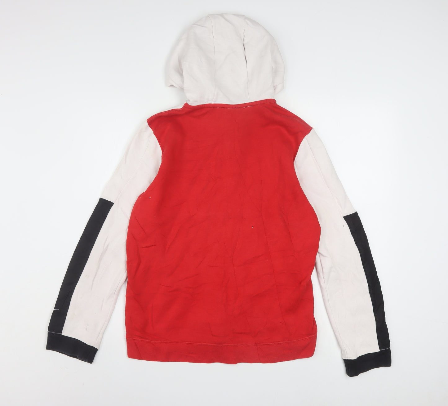Nike Boys Red White Black Full Zip Hoodie XL (158-170cm) Cotton Blend