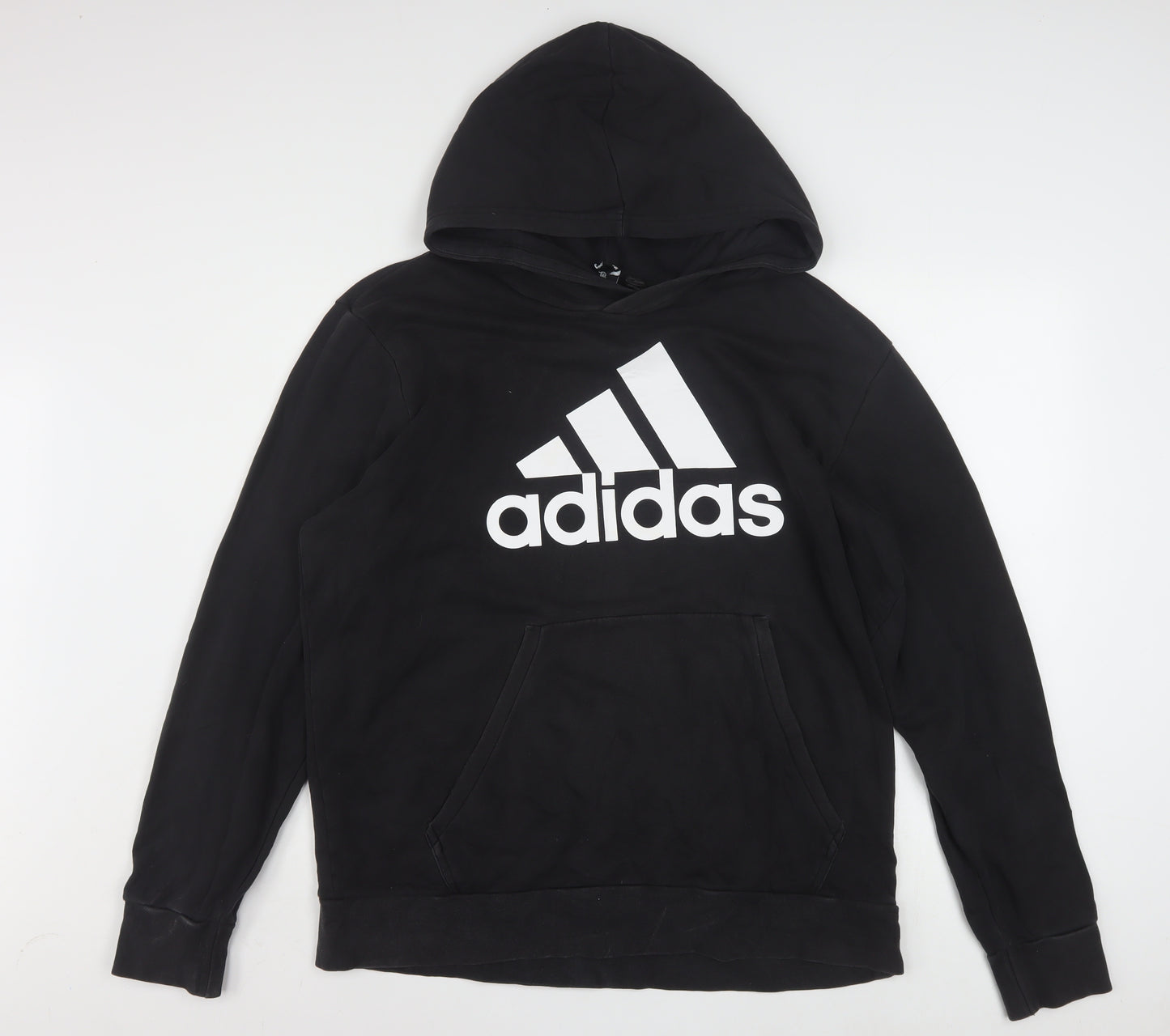 adidas Men's Black Pullover Hoodie L Sports Fleece Sweatshirt