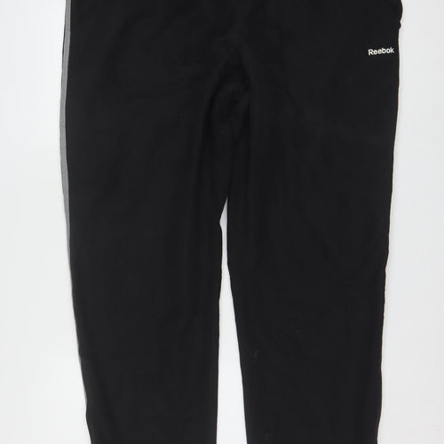 Reebok Men's Black L Track Pants Lightweight Polyester