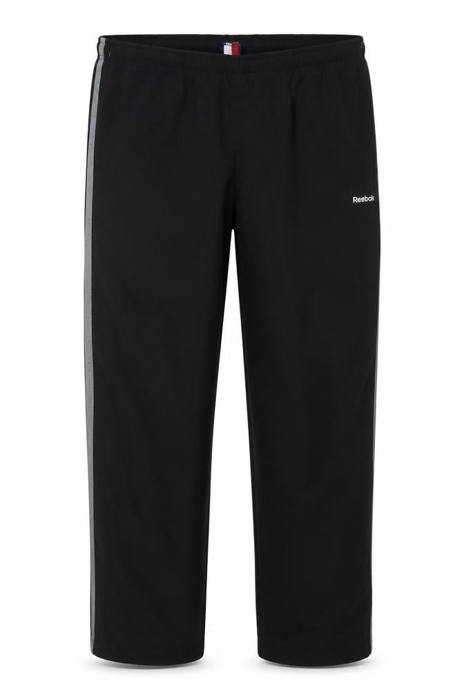 Front view of Reebok Men's Black L Track Pants Lightweight Polyester