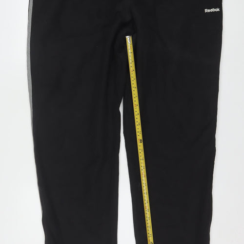 Reebok Men's Black L Track Pants Lightweight Polyester