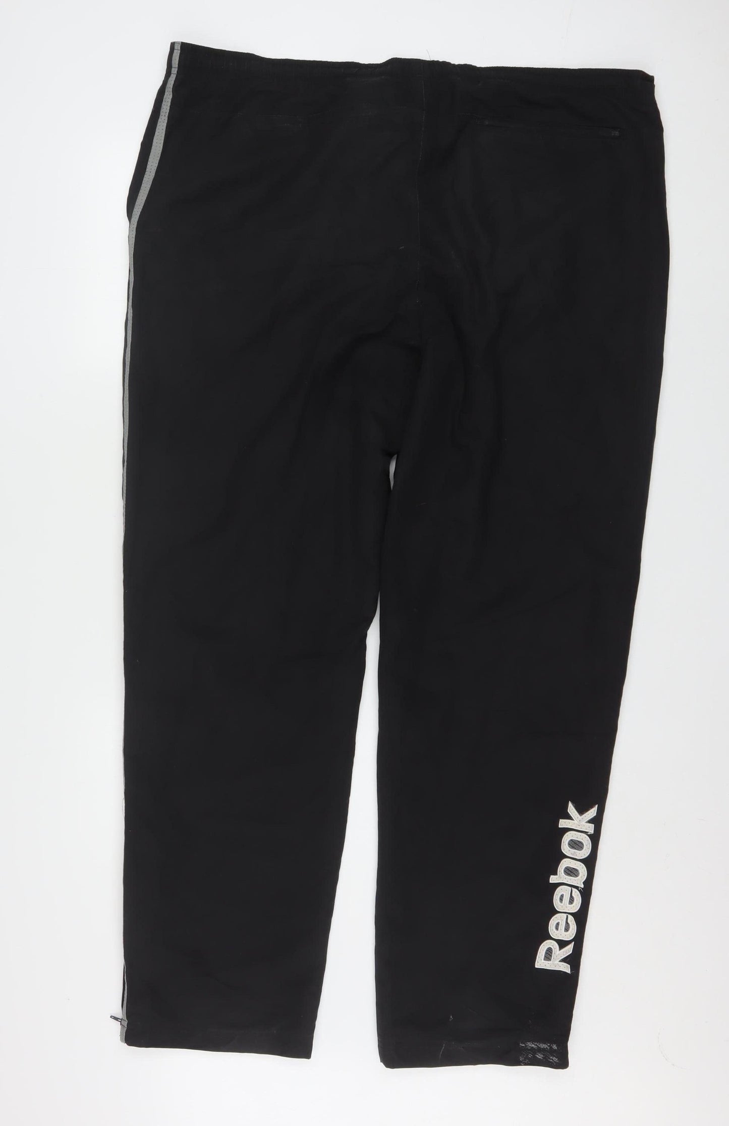 Reebok Men's Black L Track Pants Lightweight Polyester