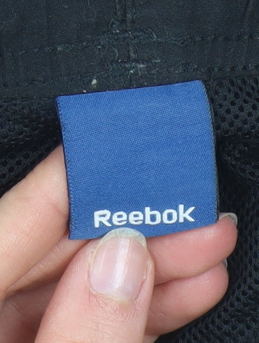 Reebok Men's Black L Track Pants Lightweight Polyester