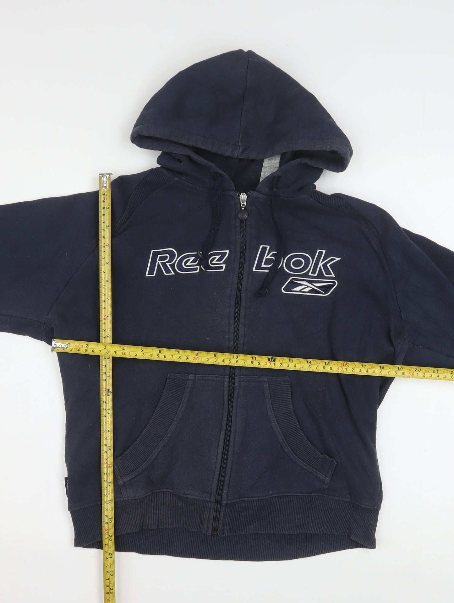 Reebok Women Navy Blue Full Zip Hoodie Size 14 Cotton Blend