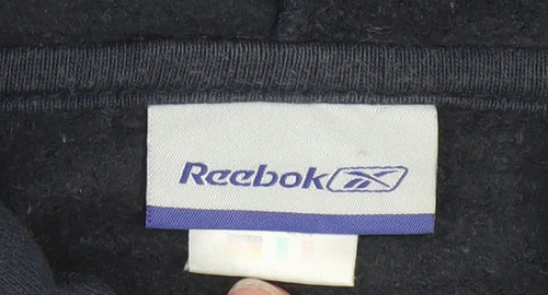 Reebok Women Navy Blue Full Zip Hoodie Size 14 Cotton Blend