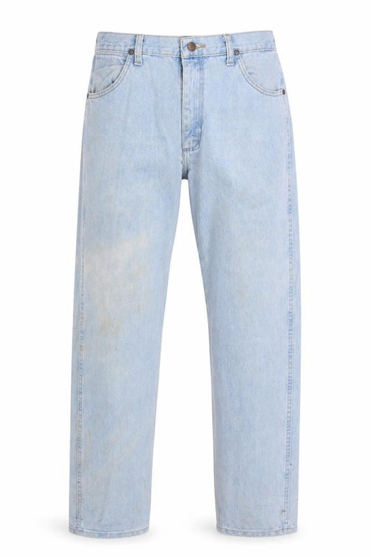 Wrangler Men Blue 34x36 Straight Fit Light Wash Denim Jeans