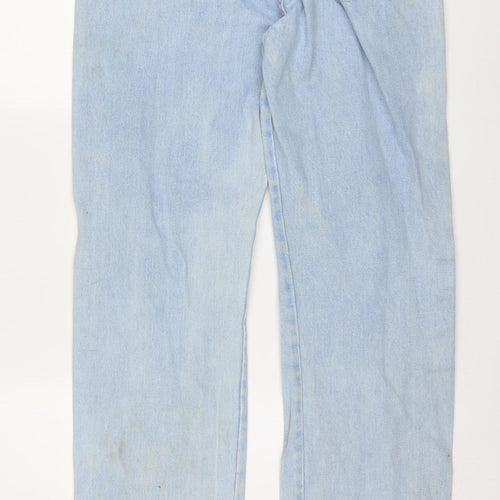 Wrangler Men Blue 34x36 Straight Fit Light Wash Denim Jeans