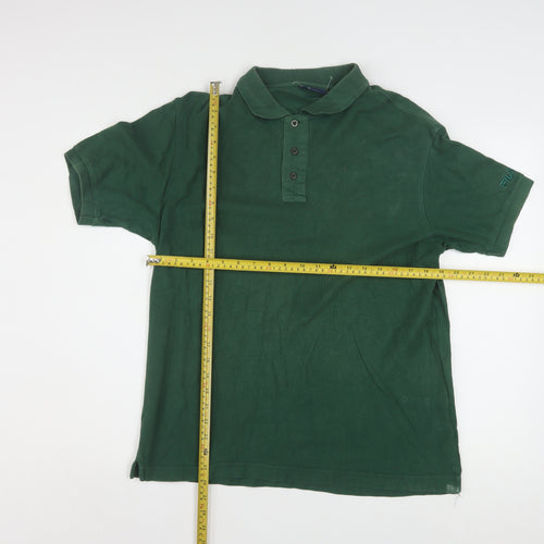Fila Men's Green Short Sleeve Polo Shirt Size M 100% Cotton