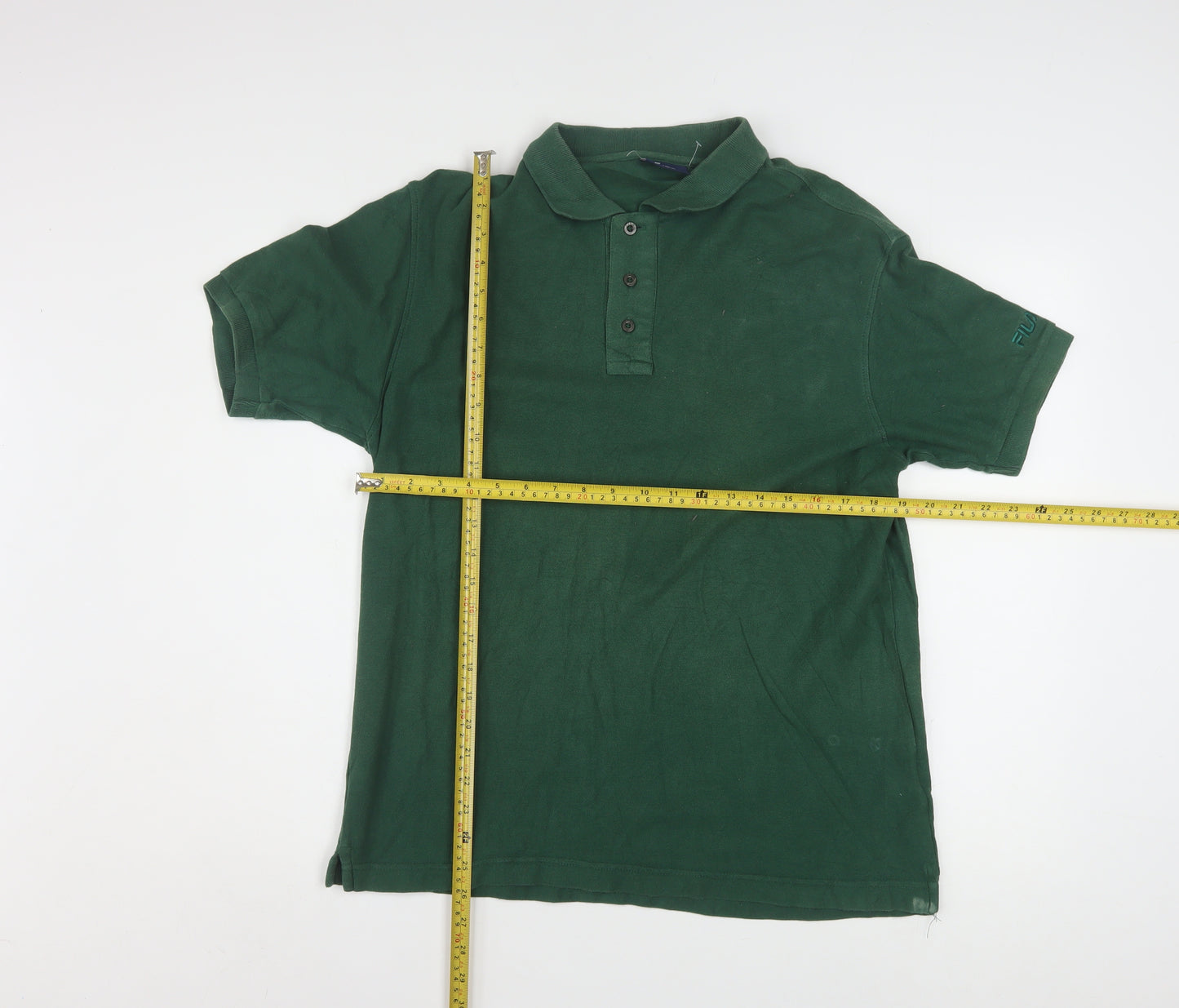Fila Men's Green Short Sleeve Polo Shirt Size M 100% Cotton