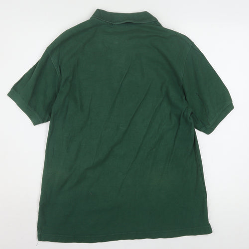 Fila Men's Green Short Sleeve Polo Shirt Size M 100% Cotton