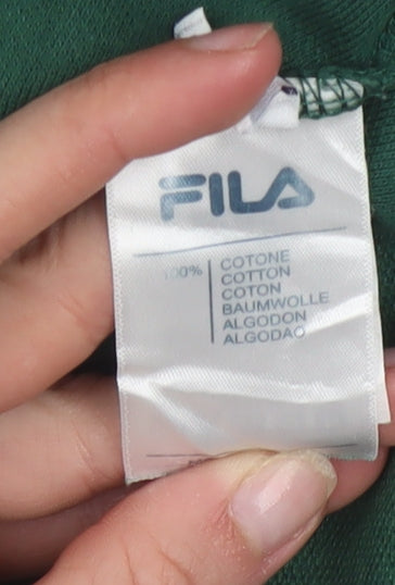 Fila Men's Green Short Sleeve Polo Shirt Size M 100% Cotton