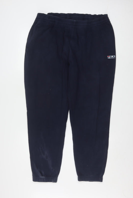 FILA Men's Black XL Fleece Jogger Sweatpants Activewear Trousers