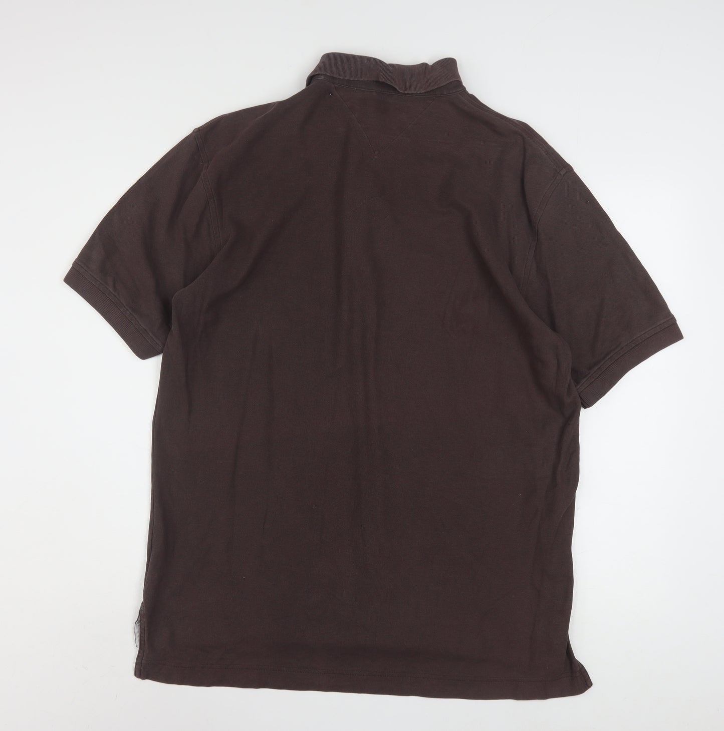 Tommy Hilfiger Men's Brown Short Sleeve Polo Shirt L