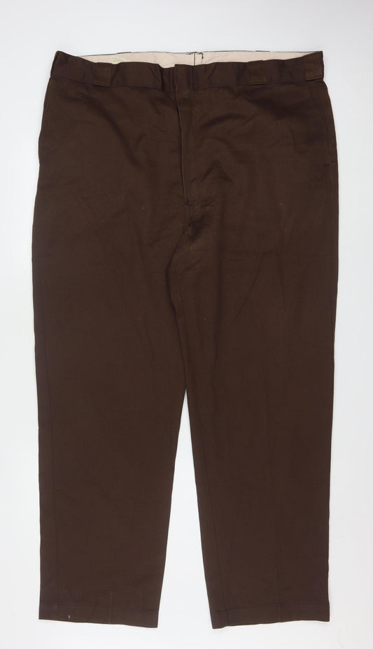 Dickies Men's Brown Chino Workwear Trousers 44W 32L Regular Fit