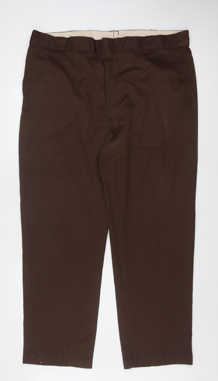 Dickies Men's Brown Chino Workwear Trousers 44W 32L Regular Fit