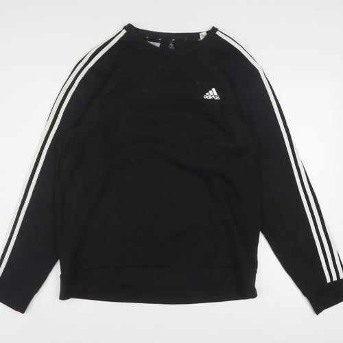 Adidas Men's Black Crew Neck Pullover Sweatshirt L Sports Style