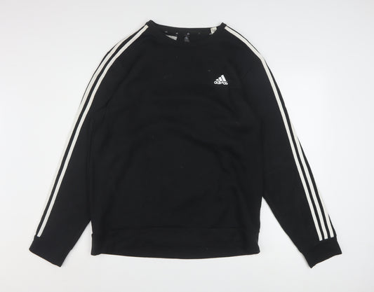Adidas Men's Black Crew Neck Pullover Sweatshirt L Sports Style