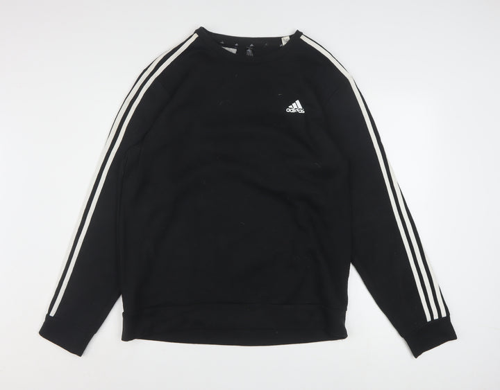 Adidas Men's Black Crew Neck Pullover Sweatshirt L Sports Style