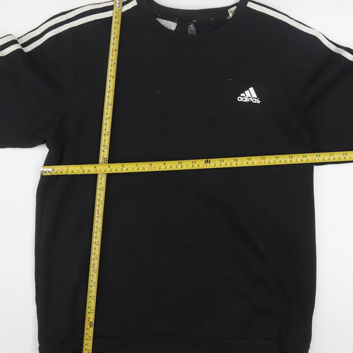 Adidas Men's Black Crew Neck Pullover Sweatshirt L Sports Style