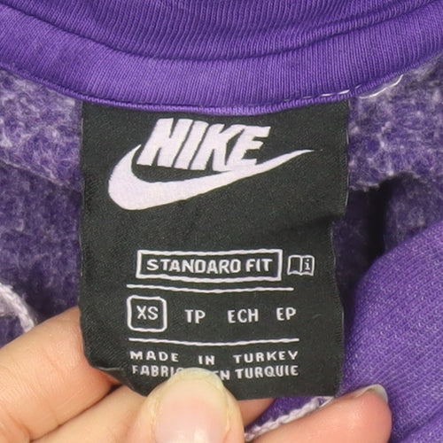 Nike Men's Purple XS Pullover Hoodie Logo Fleece Sweatshirt