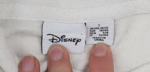 Disney Women White Hoodie Stitch Graphic Pullover Size 10/12