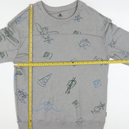 Disney Women Grey Sweatshirt Small Pullover Crew Neck Mickey Print