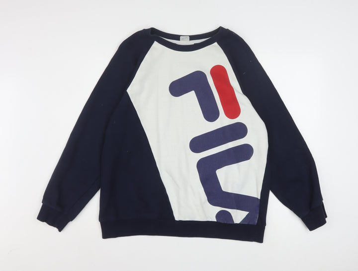Fila Men's Blue XL Pullover Sweatshirt Crew Neck Graphic Logo
