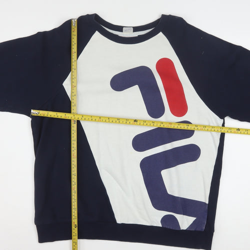 Fila Men's Blue XL Pullover Sweatshirt Crew Neck Graphic Logo