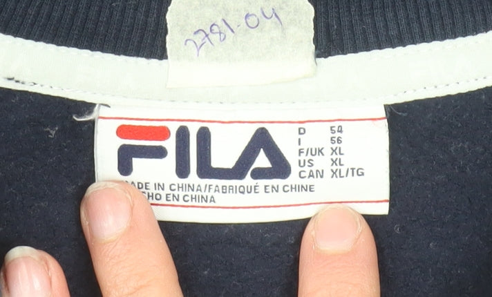 Fila Men's Blue XL Pullover Sweatshirt Crew Neck Graphic Logo