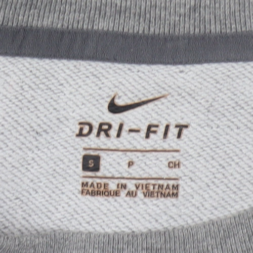 Nike Women Grey Dri-FIT Crew Neck Pullover Sweatshirt Size S