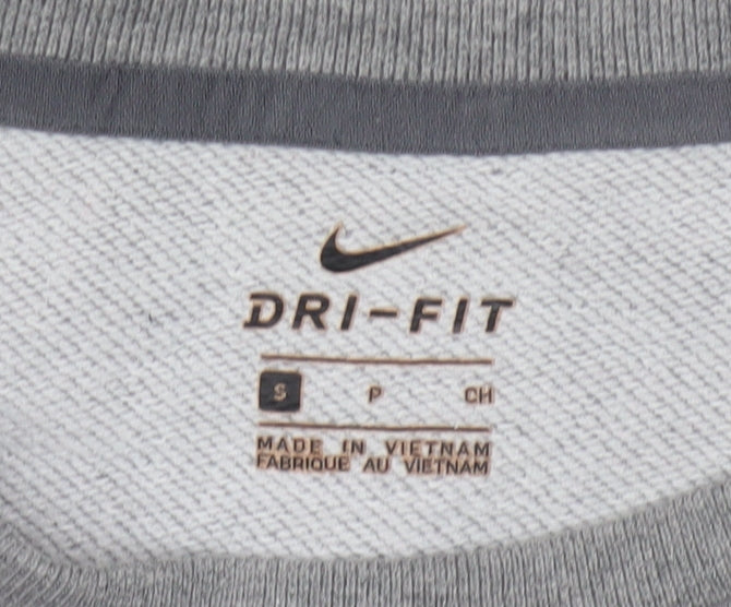 Nike Women Grey Dri-FIT Crew Neck Pullover Sweatshirt Size S
